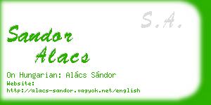 sandor alacs business card