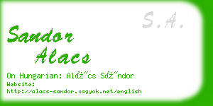 sandor alacs business card